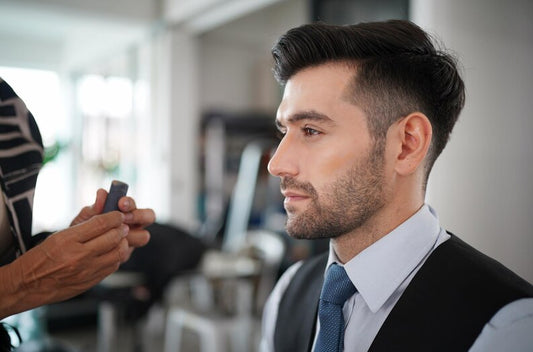 Man showing off signature haircut