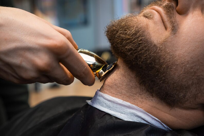 Side profile beard and fade combination