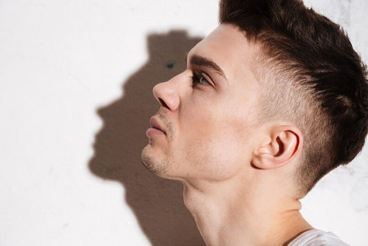 Close-up of a freshly done skin fade haircut